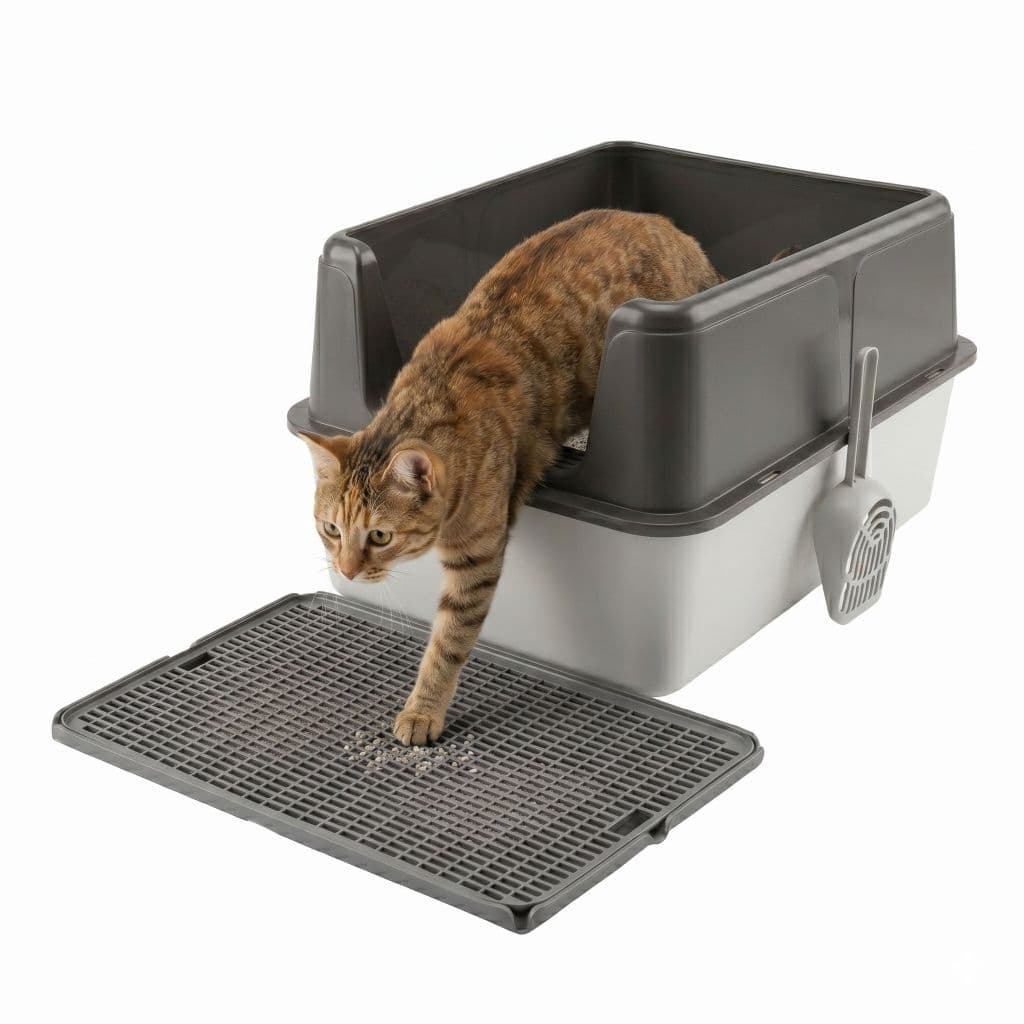 Caixa De Areia Para Gatos Petyc Grande Inox Pá Higiênica Tapete Coletor Modular Expansível Antiodor Bandeja Sanitária