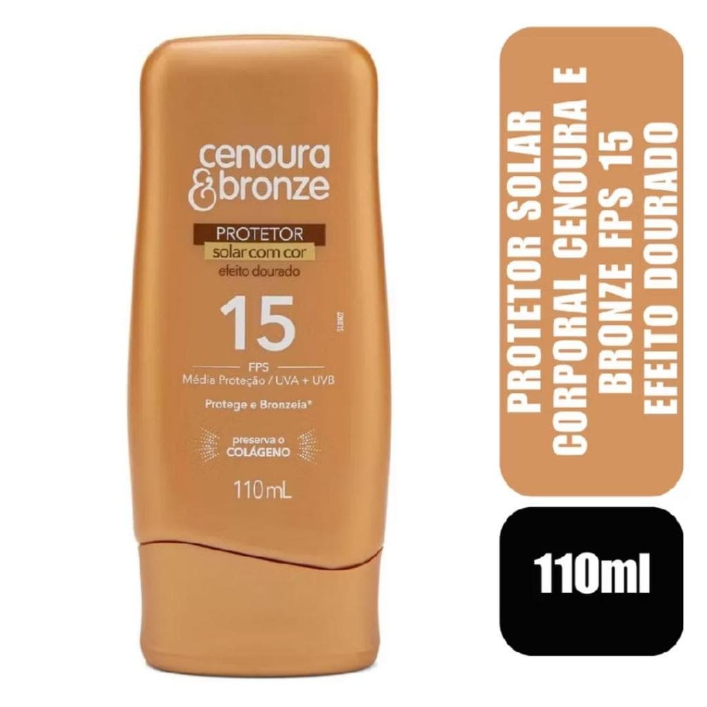Protetor Solar Corporal Cenoura & Bronze FPS 15 Com Cor - Proteção UVA/UVB e Ação Antioxidante