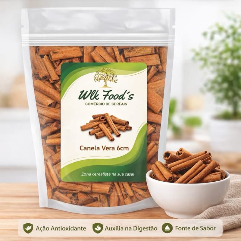 CANELA EM PAU 6CM IMPORT - 1KG - 500G