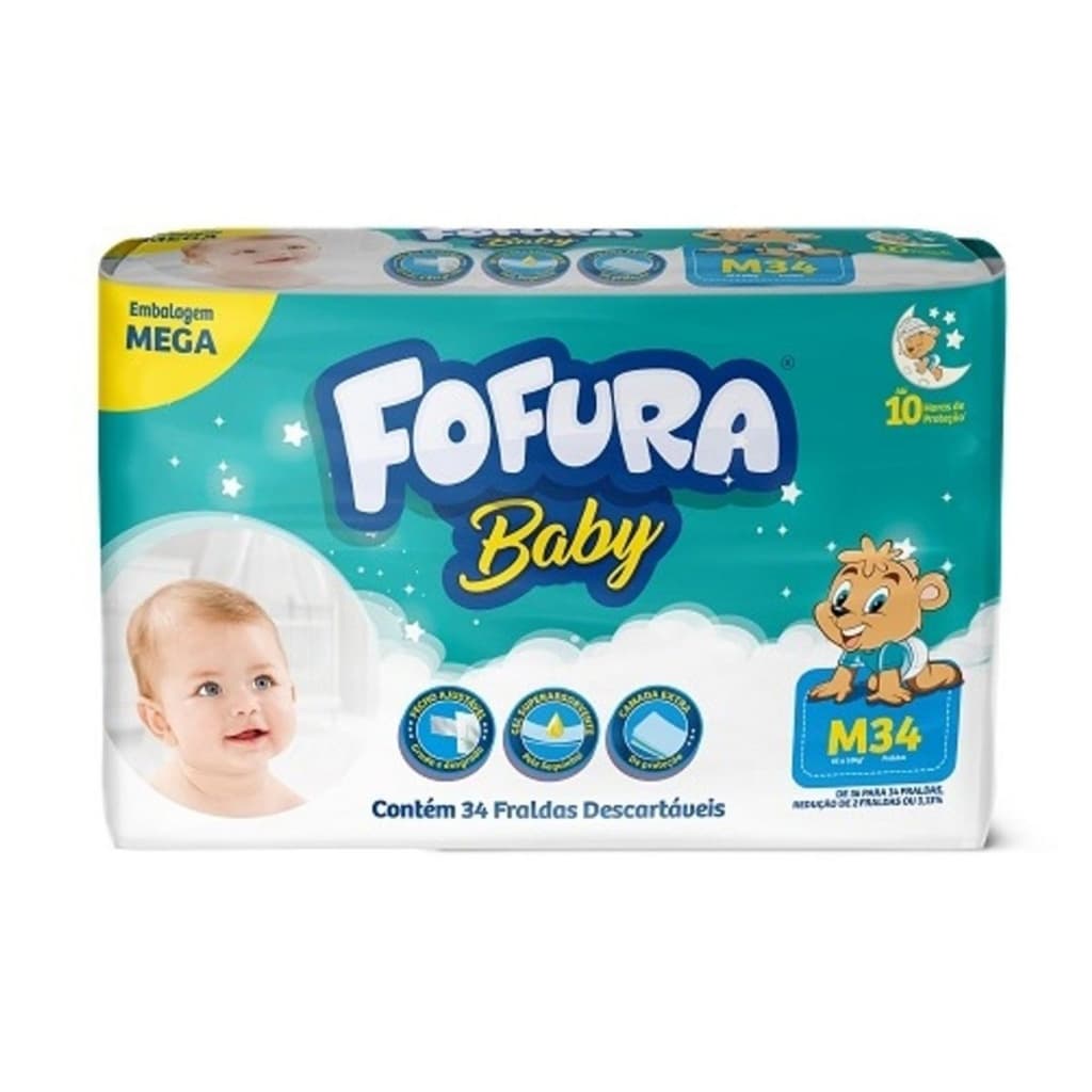 FRALDA FOFURA BABY MEGA M 34UN