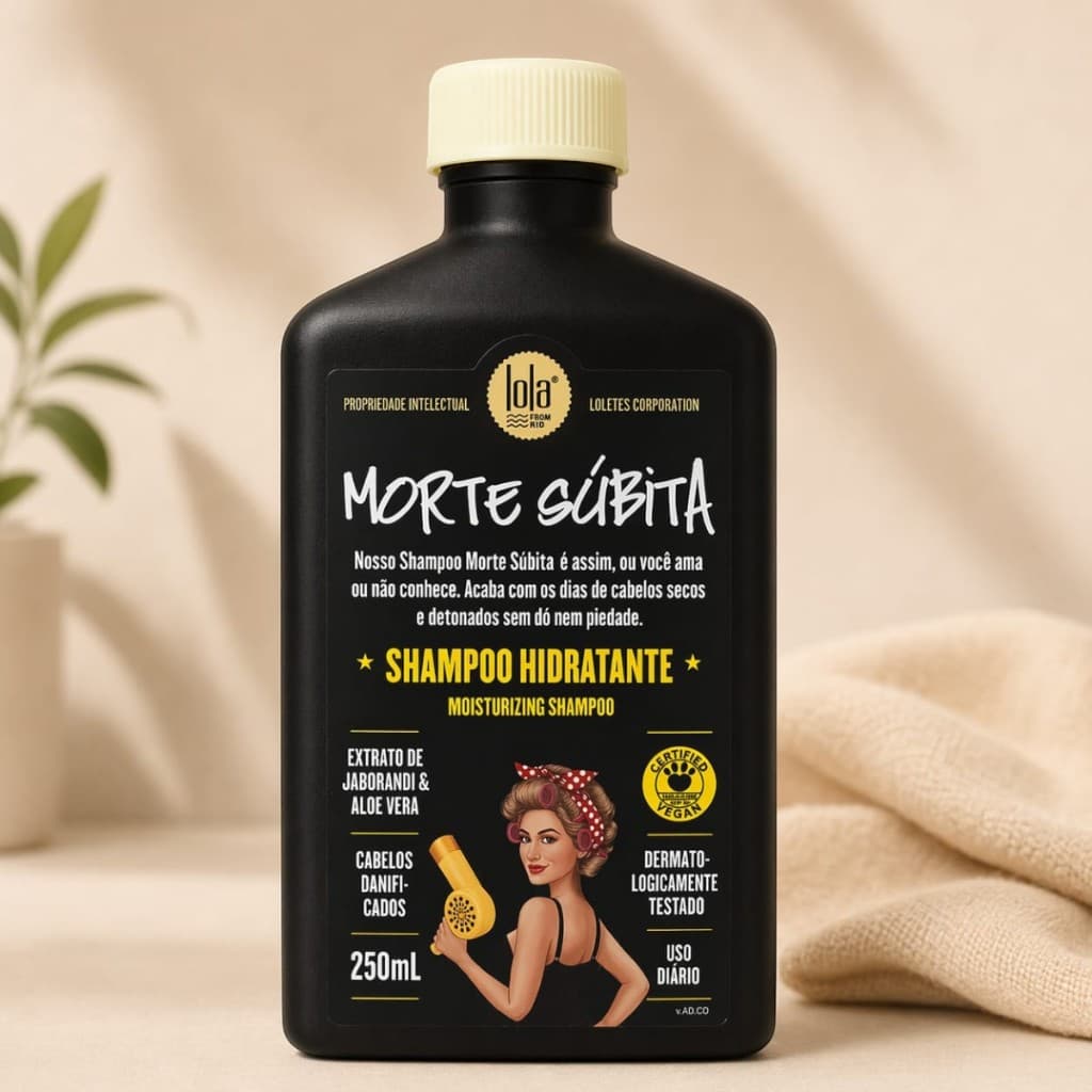 Shampoo Hidratante Lola Morte Súbita 250g Vegano Reparação Intensa Cabelos Secos Danificados