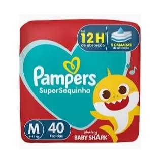 Kit de fralda Pampers Supersequinha - 2 pacotes M - 80 fraldas