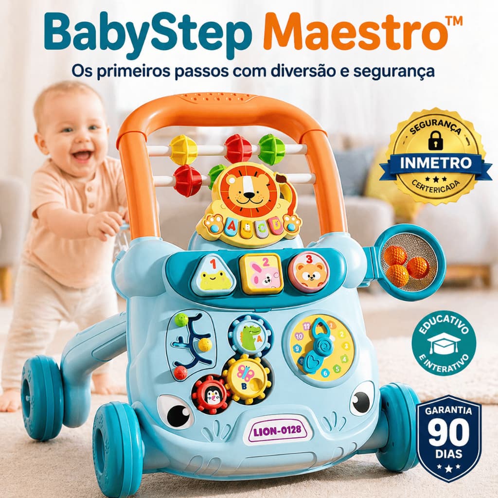 Andador Infantil Educativo Musical Interativo 3em1 Bebê +12m Desenvolvimento Seguro
