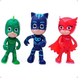 Kit de bonecos Pjmasks articulado Menino Gato Corujita Lagartixo 15cm