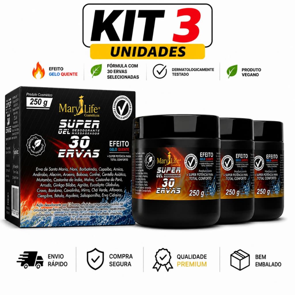 🔥KIT  Gel 30 Ervas – Alívio e Bem-Estar Imediato! 250g🔥