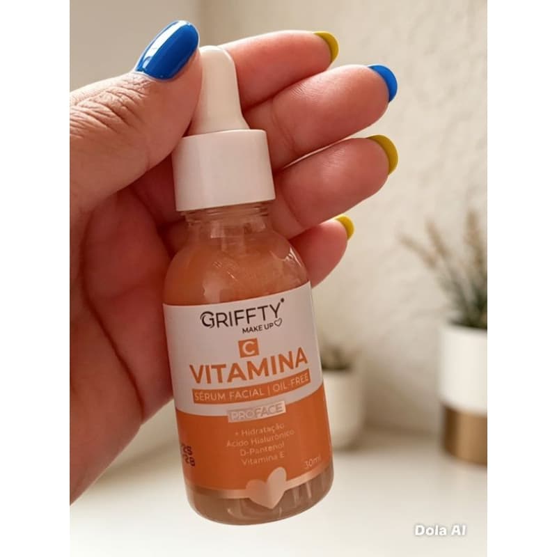 Sérum facial vitamina c com D-pantenol + hidratante ácido hialurônico e vitamina E