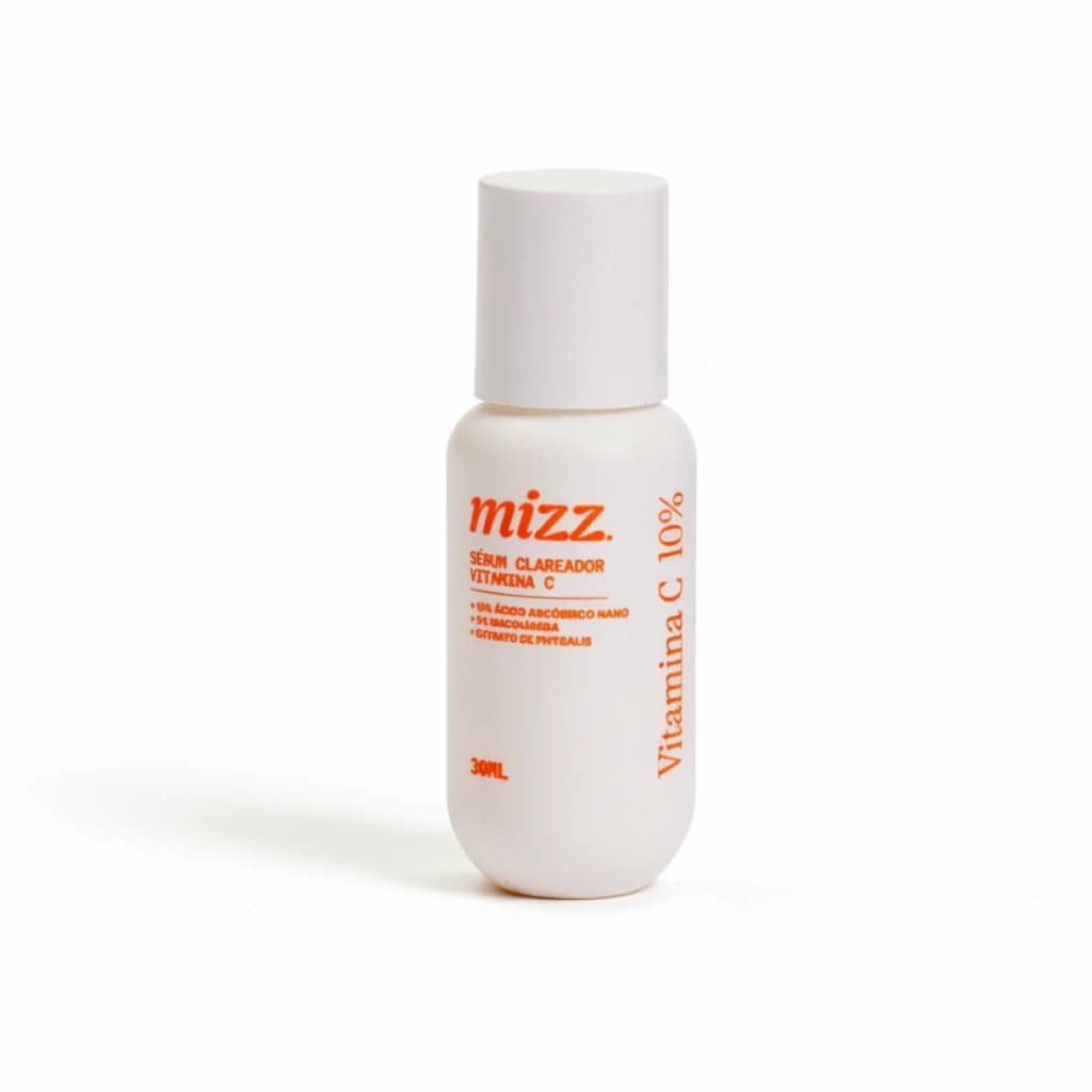 Sérum Vitamina C 10% Mizz Clareador e Anti-Aging Facial com Ácido Hialurônico Ferúlico Alta Eficácia