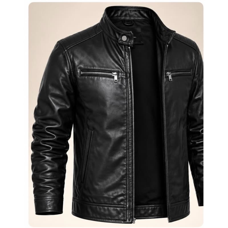 Jaqueta de Couro Masculina Impermeável Moda Inverno Estilo Motoqueiro