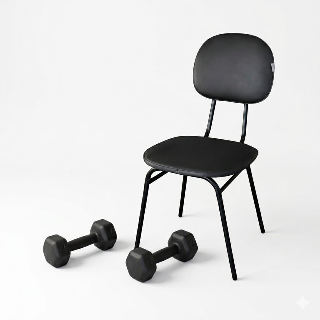 KIT 2 HALTERES 2KG COM CADEIRA PARA EXERCÍCIO EM CASA FITNESS MUSCULAÇÃO TREINO CROSSFIT FUNCIONAL GYM PRO