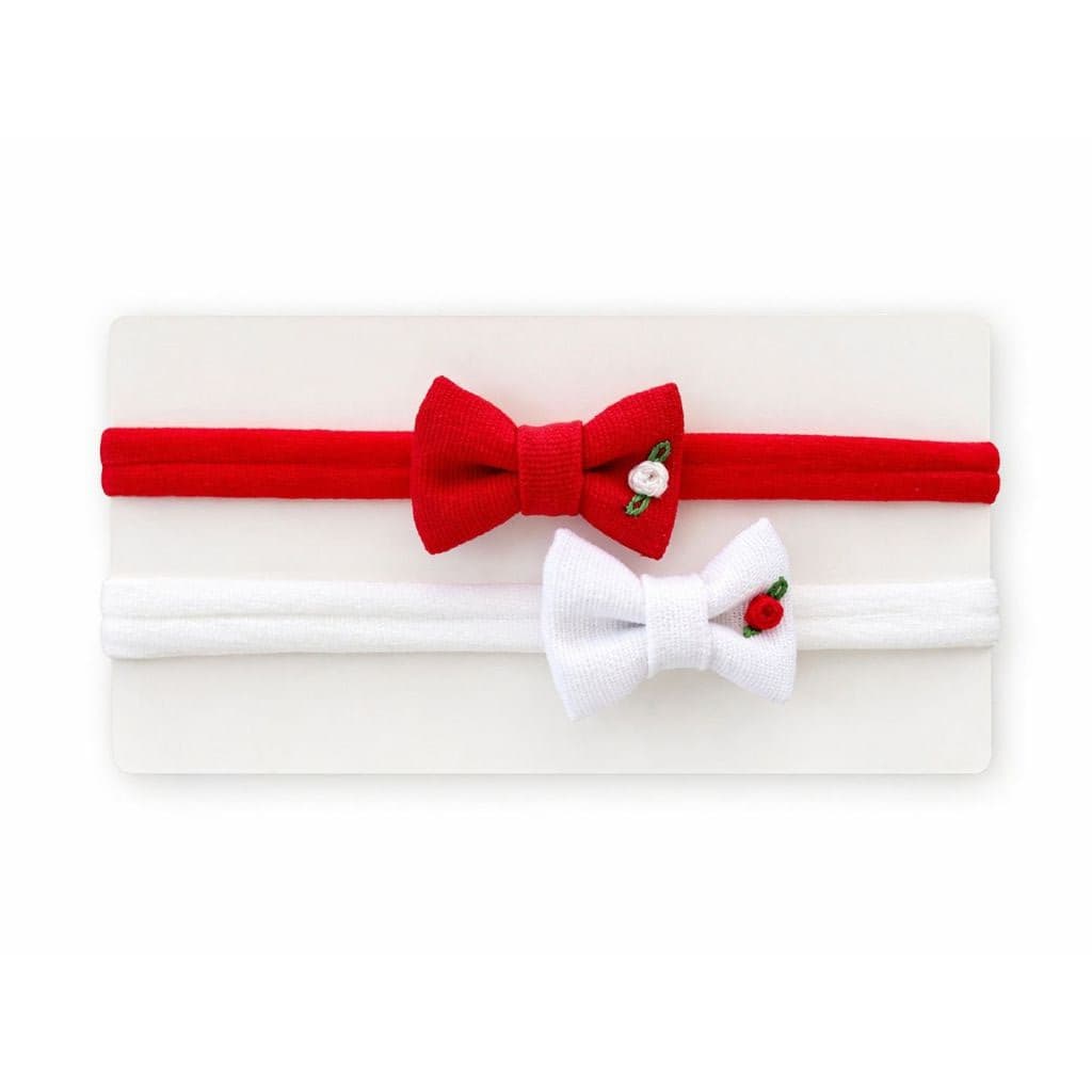 Kit 2 Faixinhas Bebê Recém Nascido Laço Linho Bordado Delicado Maternidade Menina - Enxoval Bebê