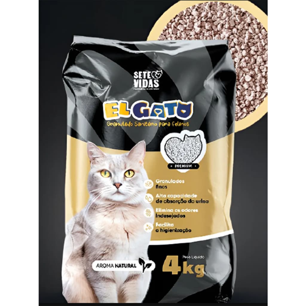 Areia Higiênica Fina Para Gatos El Gato Premium Anti-odor 100% Natural Areia Sanitária