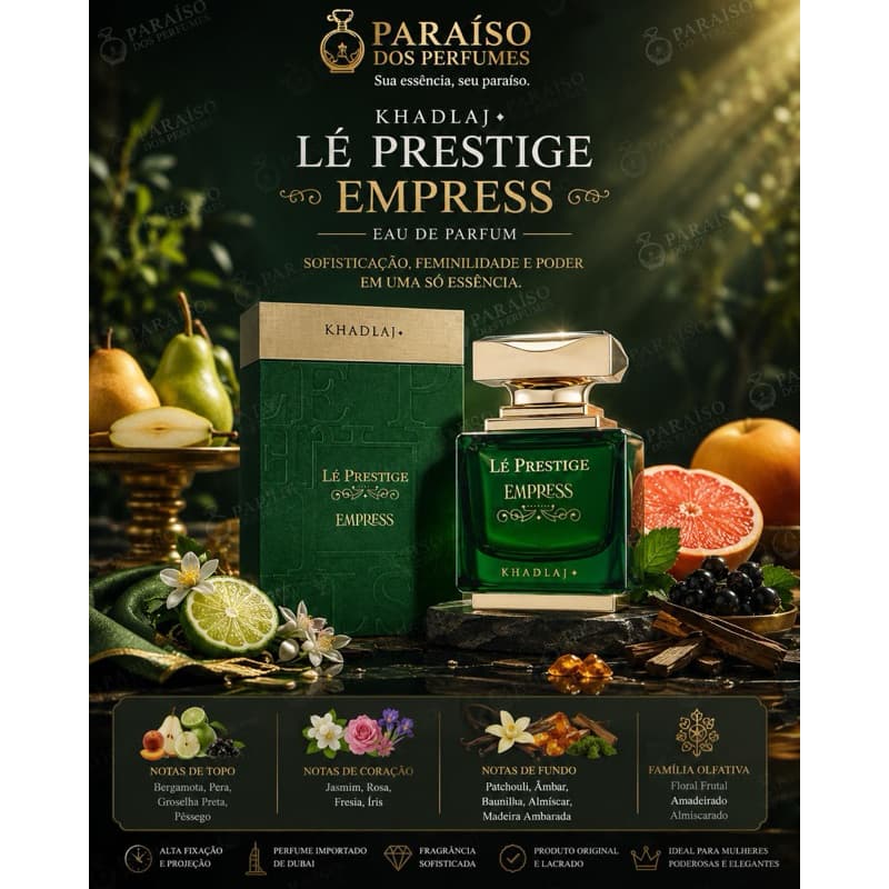 Perfume Árabe Feminino Khadlaj Lé Prestige Empress Original Importado Dubai 100ml Eau De Parfum Alta Fixação