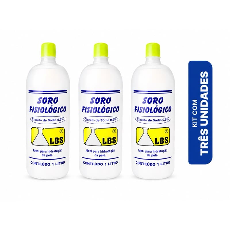 Soro Fisiológico 1L Kit Com 3 Unidades LBS