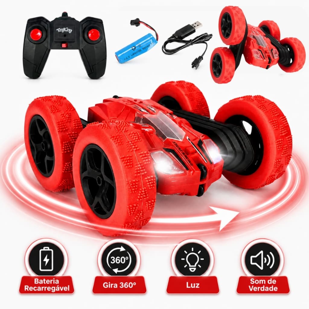 Carrinho De Controle Remoto 4x4 Giro 360 Pirueta Maluco Acrobata Turbo