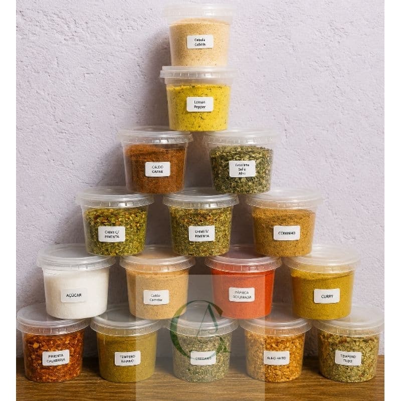 kit Temperos naturais e premium c/ e s/ potes
