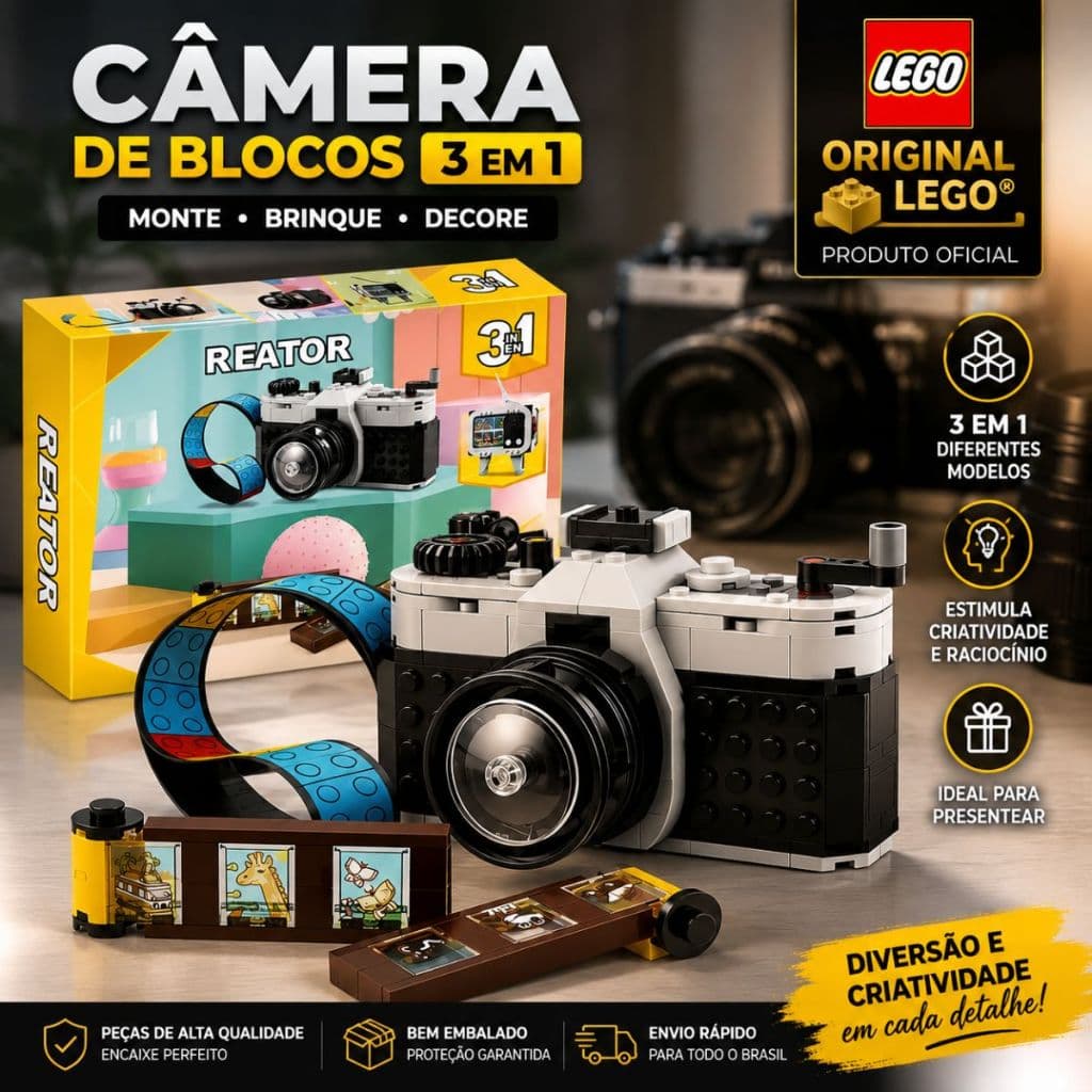 Lego Creator Câmera Retrô 3 Em 1 - Câmera, Filmadora E Televisão Blocos De Montar Lego Original