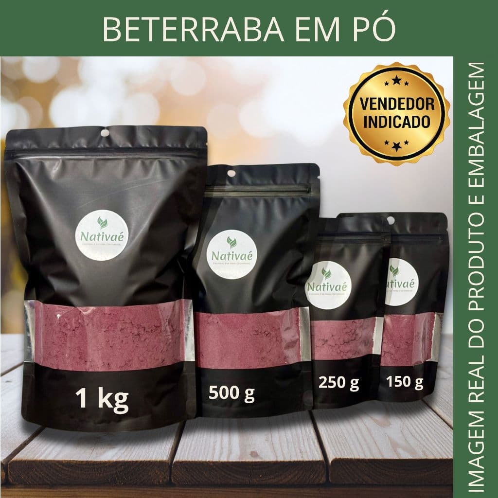 Beterraba Em Pó Nativaé - Suplemento Pré-Treino Natural - Nitrato Natural e Energia - 150g, 250g, 500g, 1kg