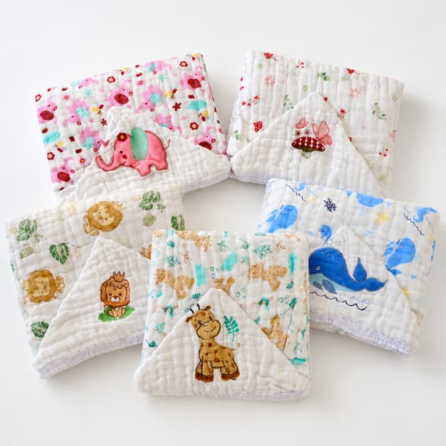 Toalha de Banho Bebê com Capuz 100% Algodão 85x85cm 3 Camadas Absorvente Recém-Nascido Menino Menina