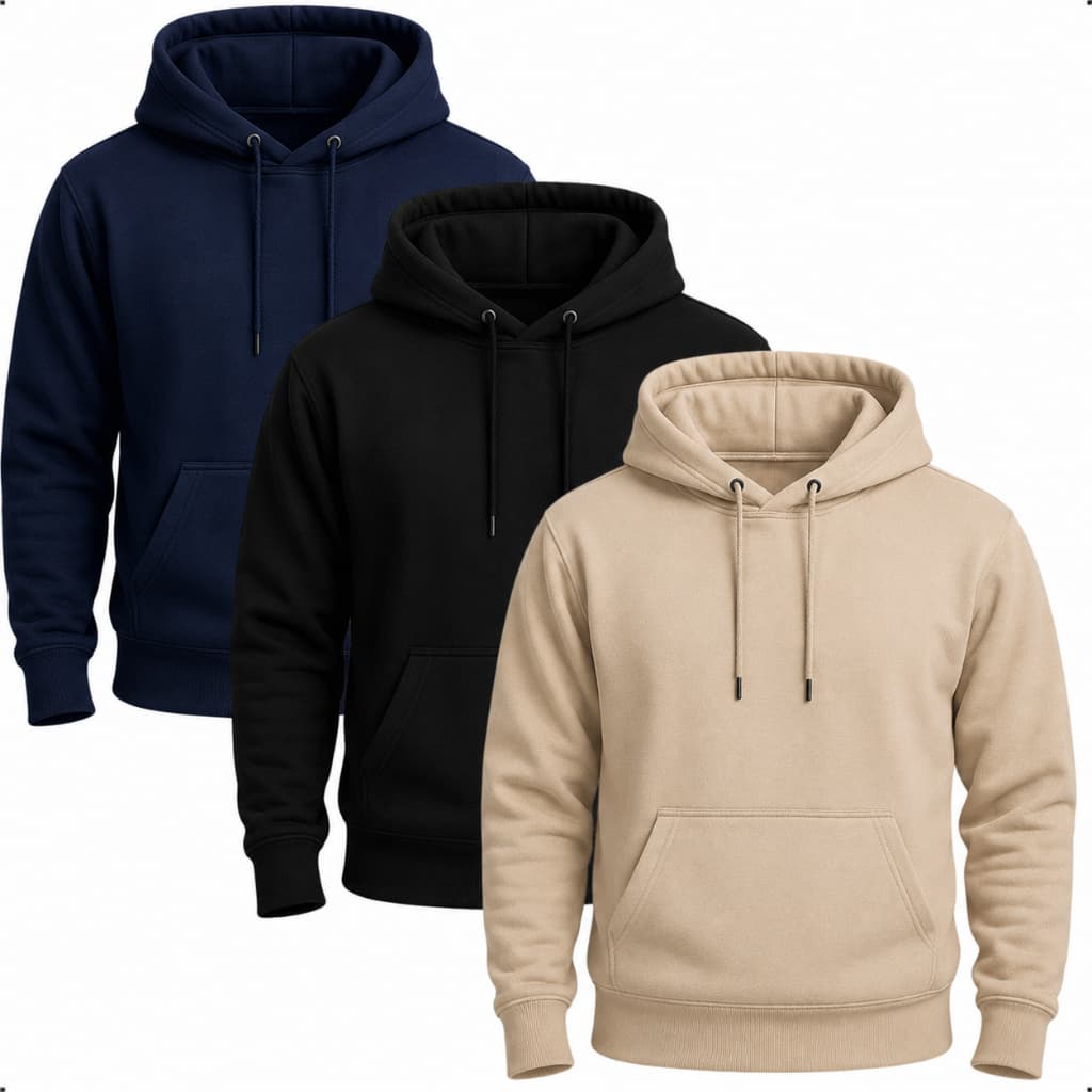 Moletom Masculino Canguru Blusa Casaco Abrigo Algodão Liso Confortável Capote
