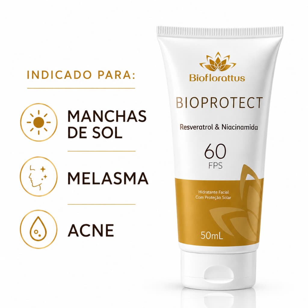 Protetor Solar Facial | Melasma, Manchas De Sol, Acne – FPS 60 Toque Seco | Bioprotect  BIOFLORATTUS