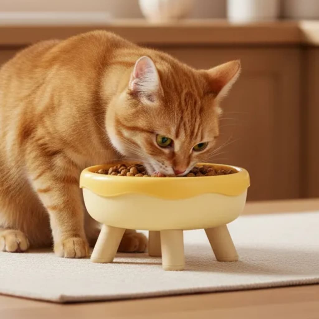 Tigela Elevada 4 Pernas Removíveis 200g Ração Plástico 15cm Pote De Ração Pet Cachorro e Gato