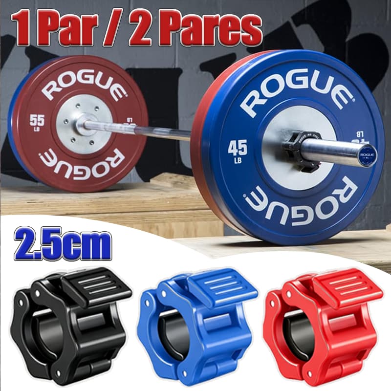 Presilhas Trava Rápida 25mm Para Barra De Academia Halter Jaw Lock 2,5cm Acessórios Musculação Par