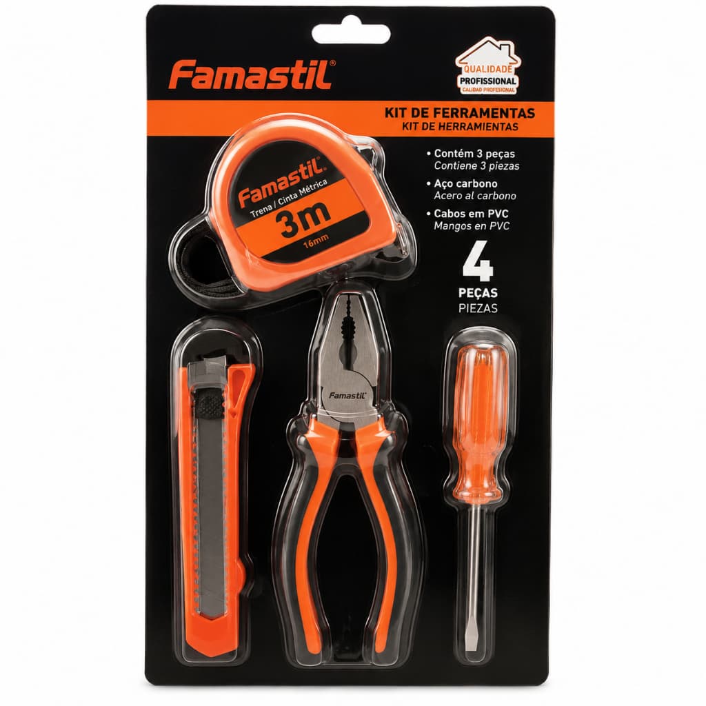Kit Ferramentas Você Resolve Famastil F95.01 Uso Doméstico Completo Manutenção