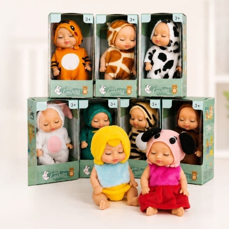 Mini Boneca Bebê Reborn Realista 11cm Articulada com 1/ 2 ou 3 Brinquedo Infantil Menina