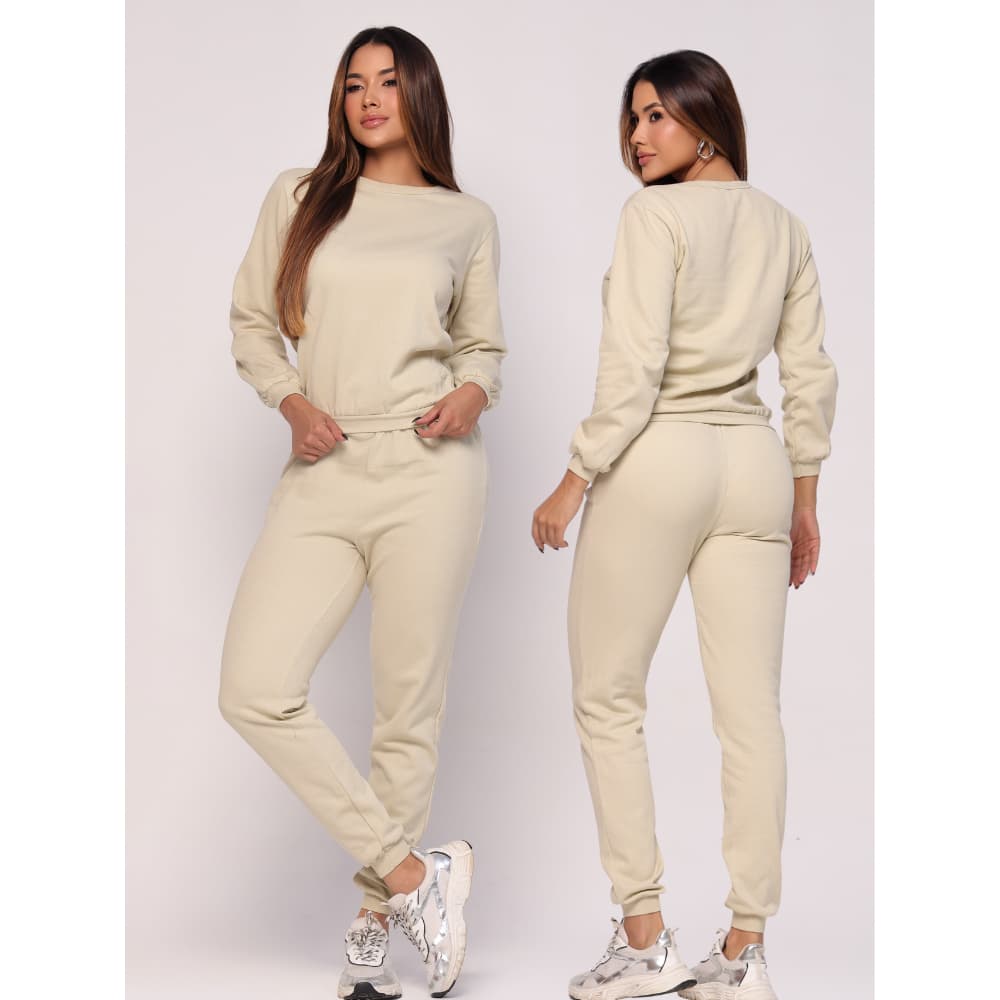 Conjunto Moletom Feminino Calça Jogger Blusa de Frio Casaco Flanelado Agasalho Inverno Premium