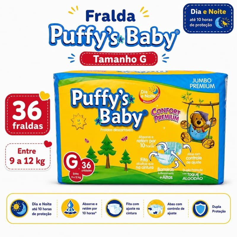 Fraldas descartáveis infantil (G)