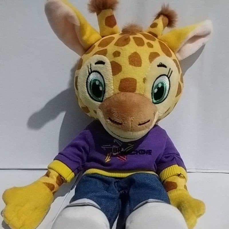 Bicho de Pelúcia Boneco Girafa Articulado.