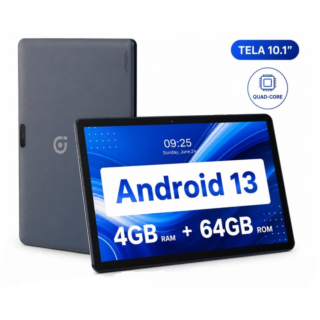 Tablet Pritom Tela Grande 10.1″ Android 13 64GB/2GB RAM Quad Core Chip 3G Telefone GPS 6000 mah