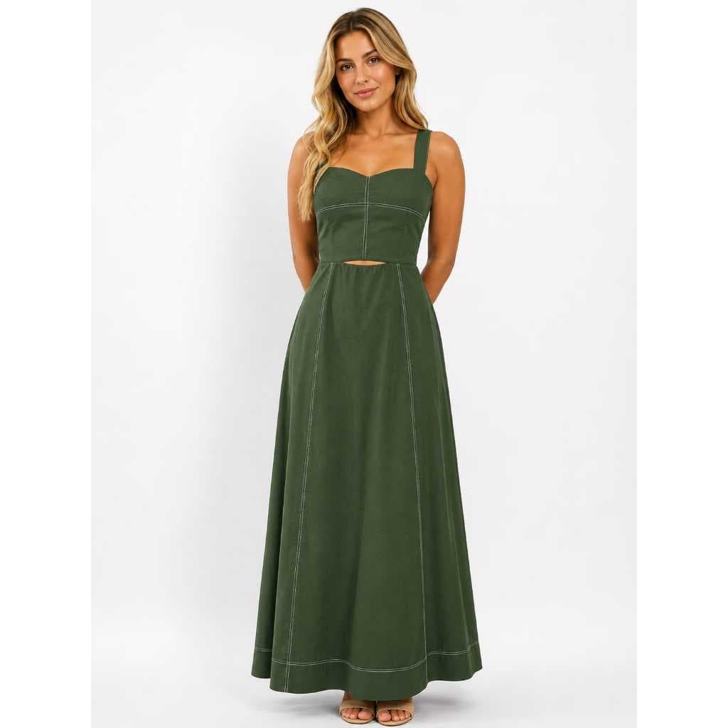 Vestido Longo Feminino Elegante tejido sensorial marante con  alsa grosa ten bojo M-G