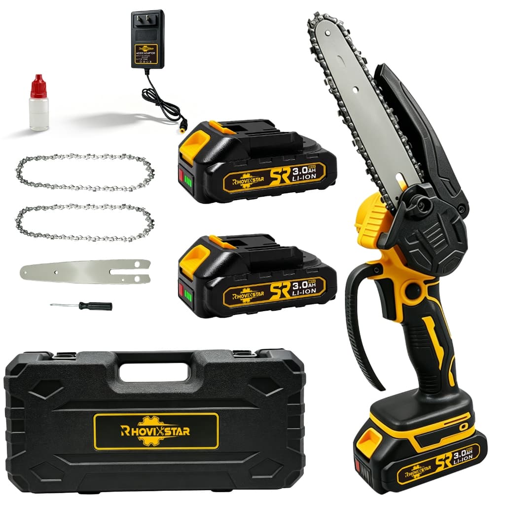 Serra Elétrica Sem Fio 20V, Motor Brushless, 2*3.0AH Baterias, Dupla Voltagem 110V-220V，Vem Com Caixa De Ferramentas