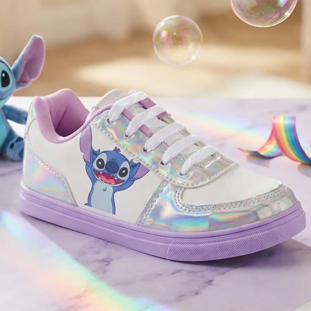 Calçado Infantil Stitch Feminino Leve Seguro Confortável Com Solado Emborrachado