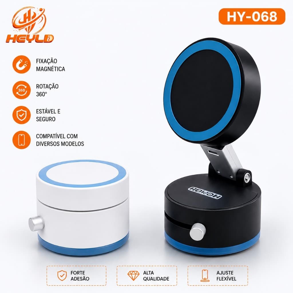 Suporte dobrável 360° para celular Suporte Magnético de Absorção de Carro a Vácuo Super Dupla Face