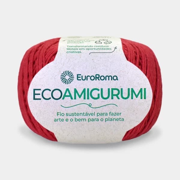 Kit 4 EcoAmigurumi EuroRoma 160g 254m Fio Ecológico Algodão Reciclado para Crochê Amigurumi