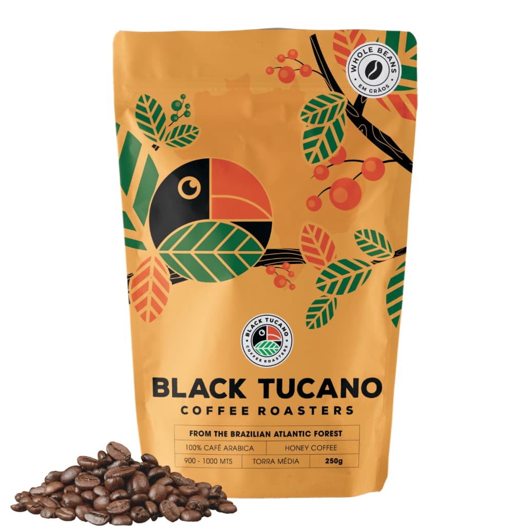 Café Especial Black Tucano Honey Coffee Torrado e em Grãos 250g