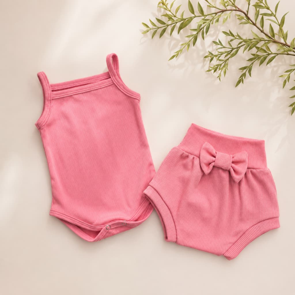 Kit Body Alcinha Tapa fralda Bebê Menina Canelado Conforto Roupa infantil
