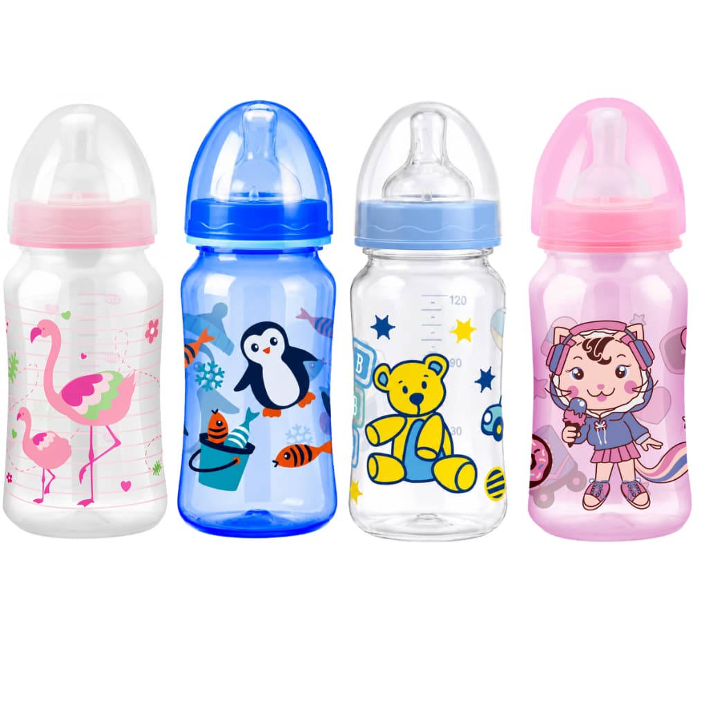Mamadeira 270ml Bico Silicone Macio Bebê Azul Rosa