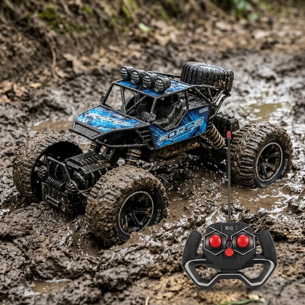 Carrinho de Controle Remoto 4x4 Anda Na Terra Jeep Off Road Rock Crawler