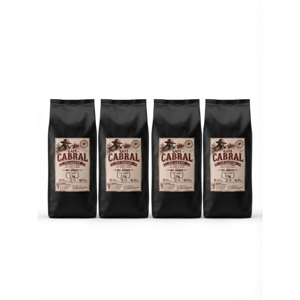 4kg Café em Grãos 100% Arábica Torra Média Torrado em Grãos Especial Cabral
