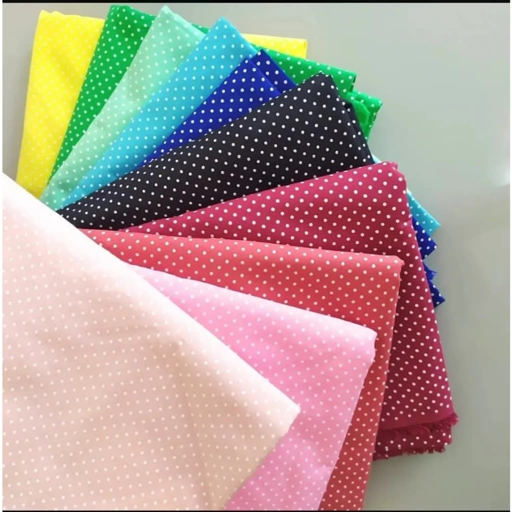 Tecido Tricoline 100% Algodão Poá Bolinhas Pequenas Médias e Grandes 1,50m Largura Patchwork Artesanato Costura