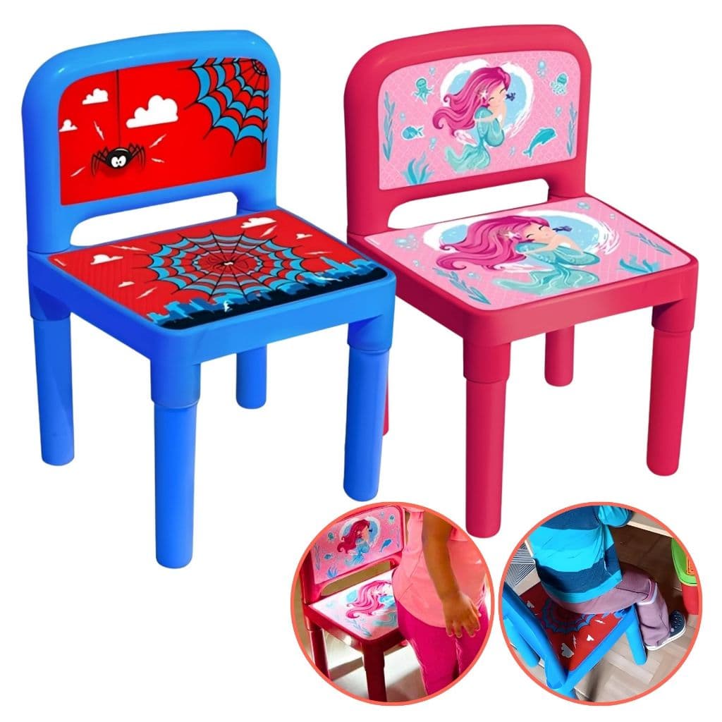 Cadeirinha Banquinho Infantil Desmontável Encosto Plástico Menino Menina Brinquedo Educativa