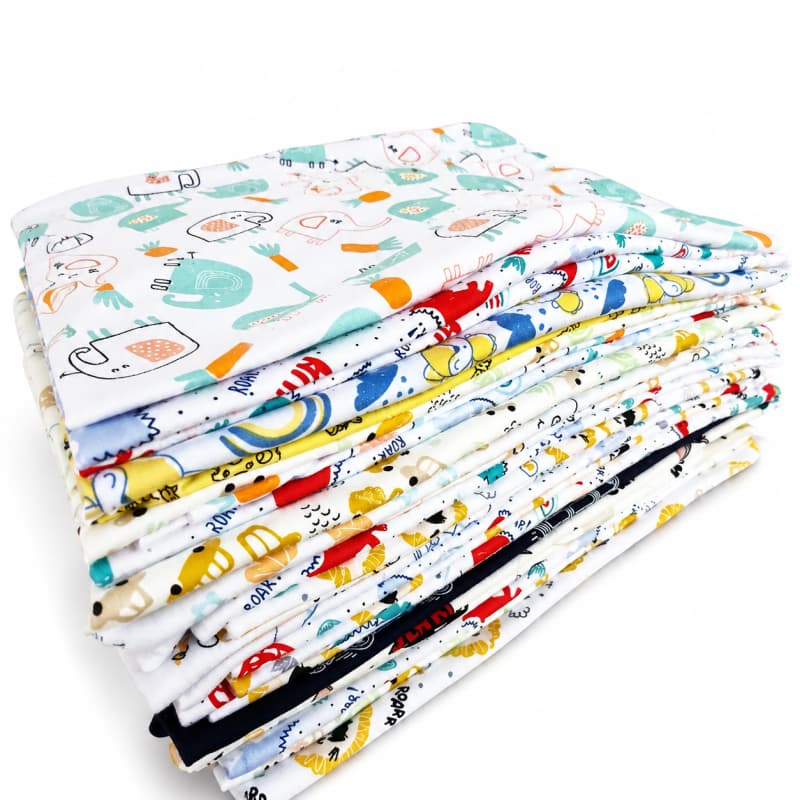 Kit 1Kg Malha Suedine Estampada Baby 100% Algodão Infantil Para Body Bebê Pijama E Enxoval Retalhos