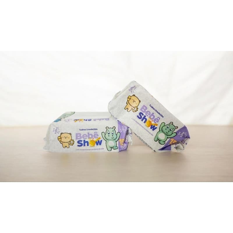KIT  300 LENÇOS  UMEDECIDOS  BEBÈ SHOW – Higiene Infantil Sem Álcool FRETE GRÀTIS