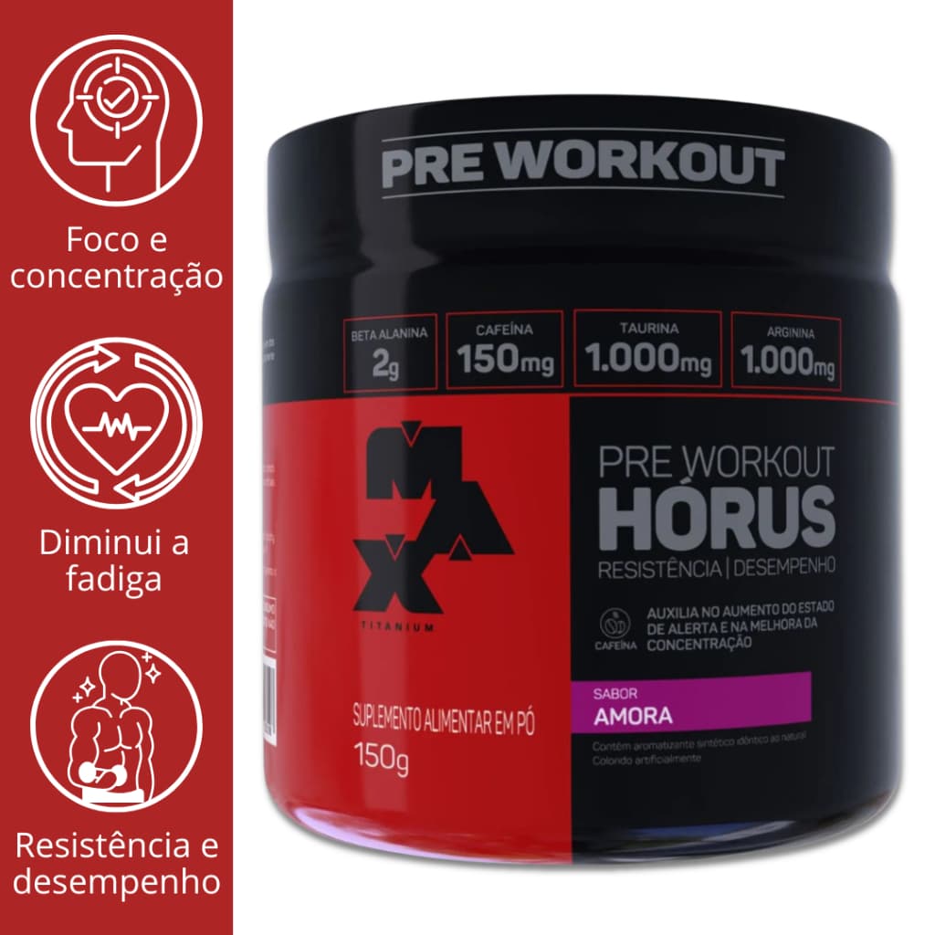 HÓRUS 150G | PRÉ-TREINO COM CAFEÍNA, TAURINA E BETA-ALANINA