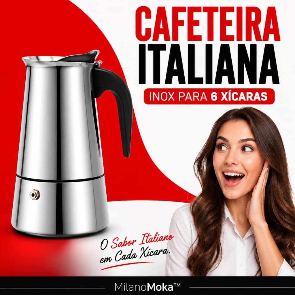 Cafeteira Italiana Inox 6 Xícaras Moka Café Expresso Gourmet Premium