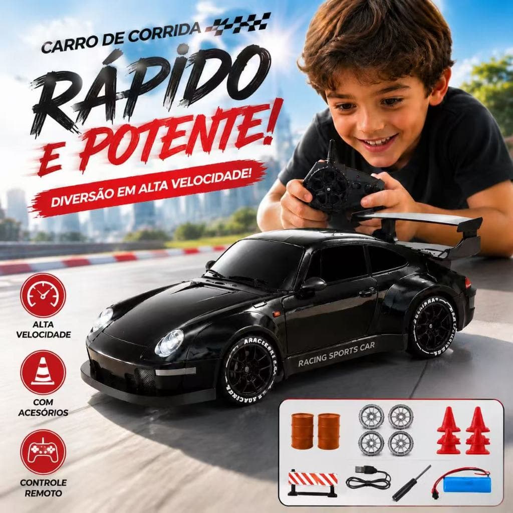 ⭐ Carro RC Controle Remoto 911 Estilo Drift 4x4 Alta Velocidade 2.4GHz Carrinho de Corrida Presente Infantil Menino