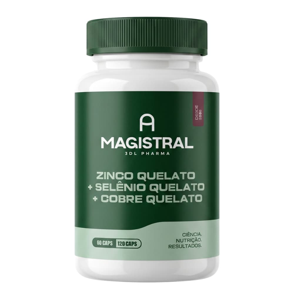 Zinco Quelato 30Mg + Selênio Quelato 100Mcg + Cobre Quelato 1Mg Em Cápsulas A Magistral Vitaminas
